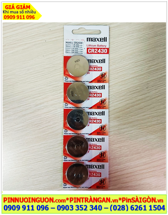 COMBO MUA 01vỉ 5viên Pin 3v lithium Maxell CR2430 chính hãng _Giá chỉ 115.000/ Vỉ 5viên